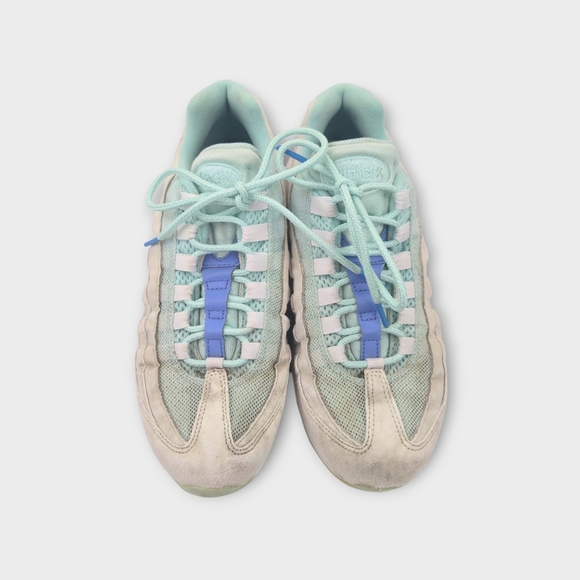 Nike Air Max 95 Womens Size 8.5 White Blue Athletic Running Walking Shoe Sneaker - Picture 4 of 9